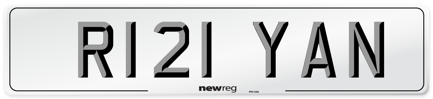 R121 YAN Number Plate from New Reg